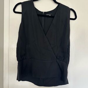 THEORY SILK BLOUSE - Black - Size Small